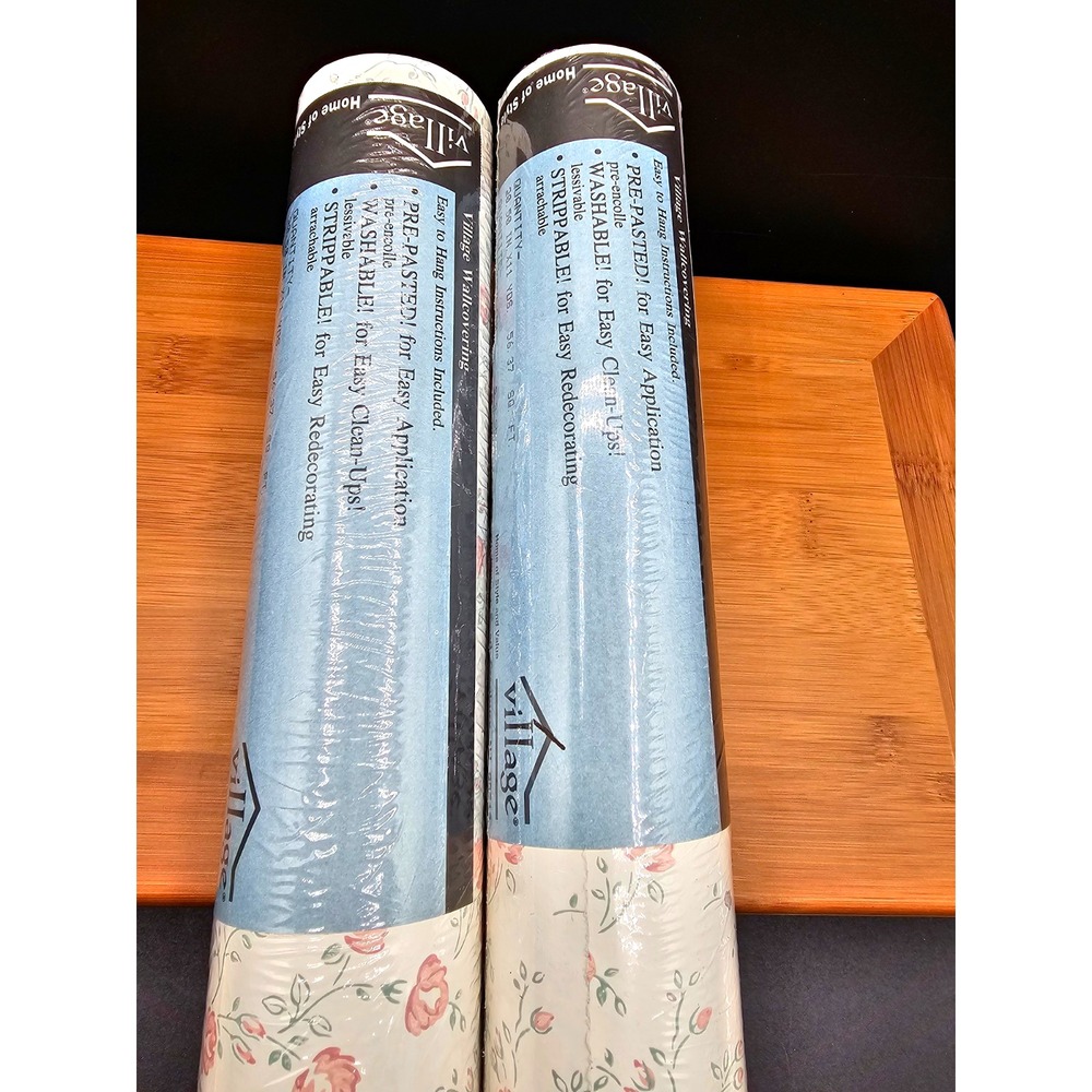 Village Vinyl Pre-Pasted Floral Wallpaper 2 Double Rolls 20.5in x 11yd TS